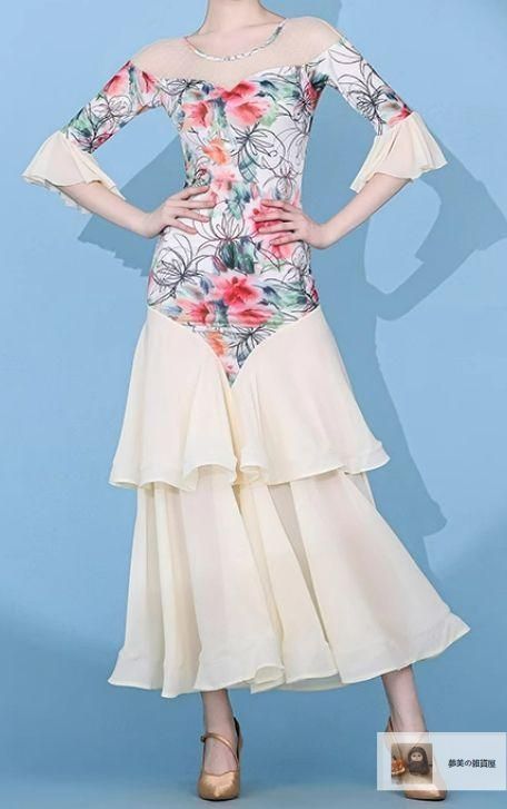 ダンスウェア ラテンダンス 舞台 発表会 ダンス衣装 社交ダンス 社交ダンスドレス ドレス モダンダンス ブルー オーダーメイド