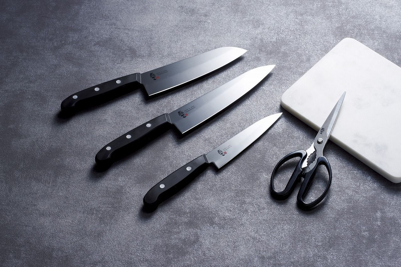 逸品 燕三 ステンレス包丁-キッチンハサミ3点セットA