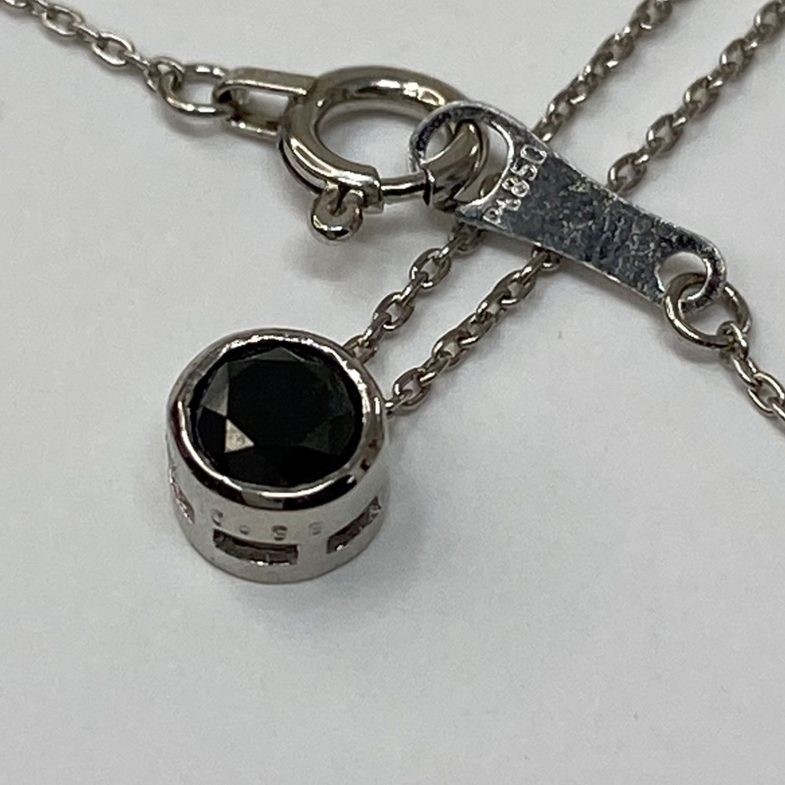 pt850 pt900 天然ブラックダイヤモンド 0.33ct ペンダントネック - メルカリ