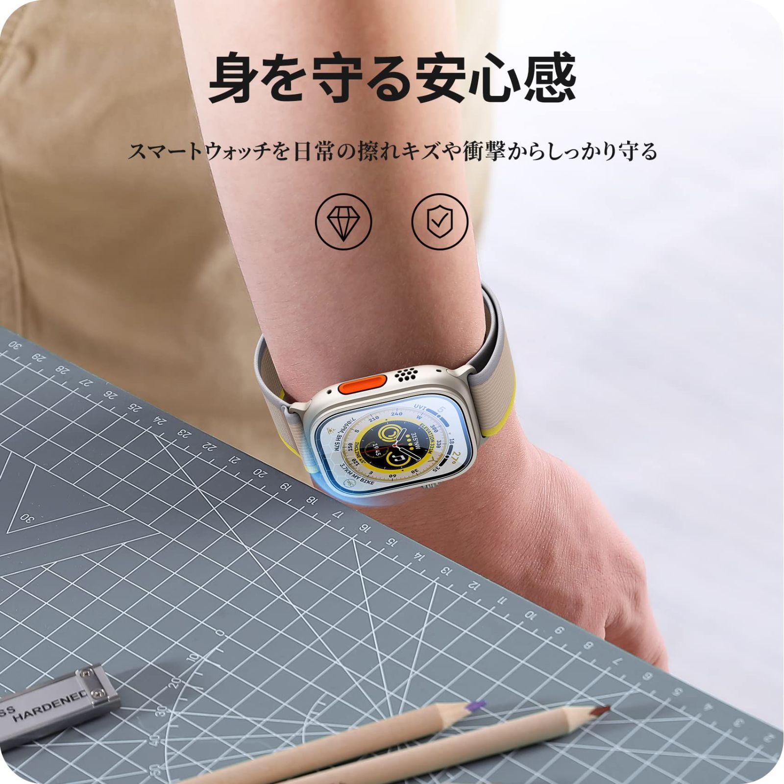 NIMASO 2枚 apple watch ガラスフィルム アップルウォッチ保護フィルム