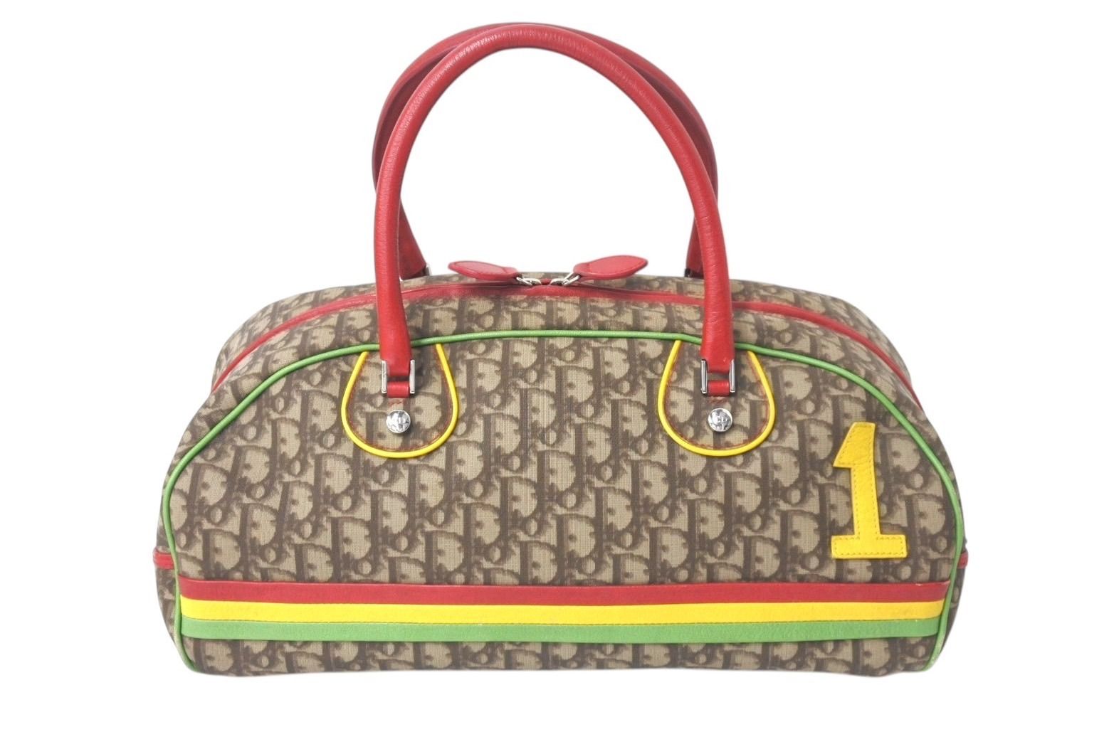 Christian Dior クリスチャンディオール ハンドバッグ 01RU 0094 トロッター ラスタ ブラウン シルバー金具 4b001123