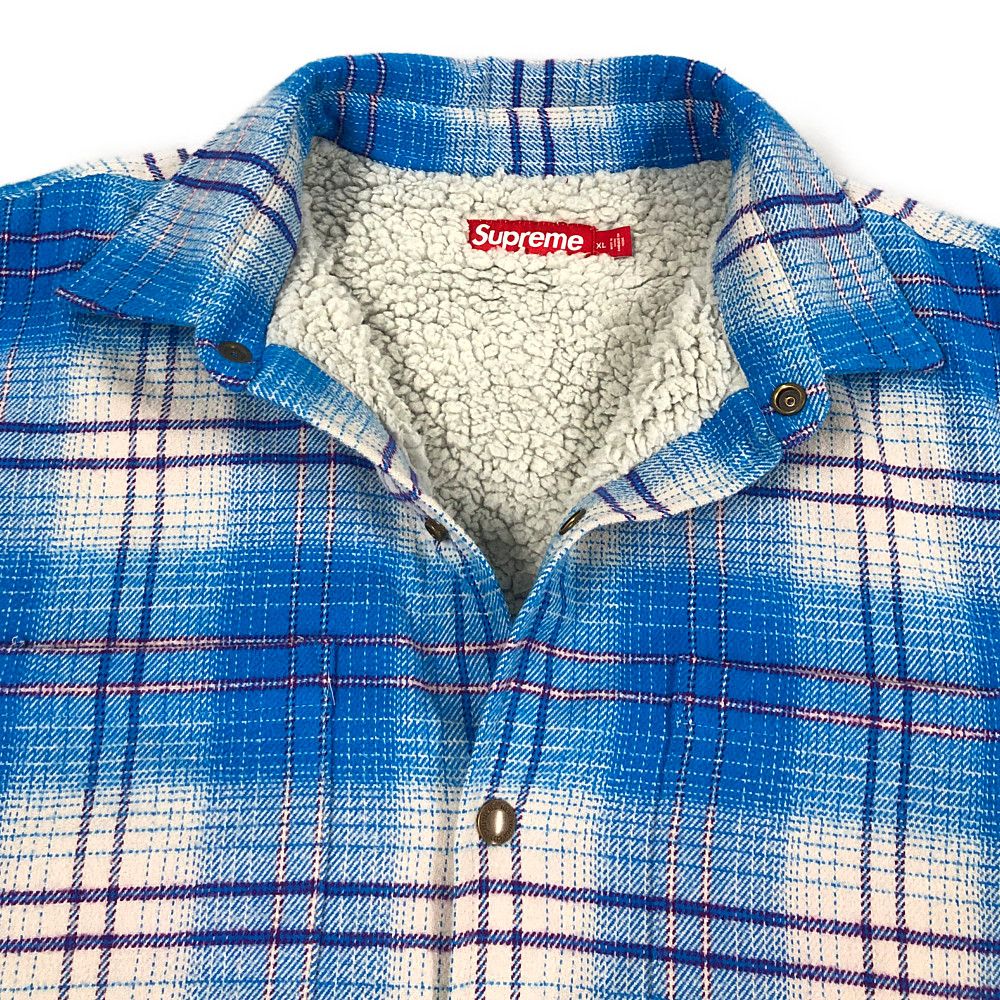 SUPREME シュプリーム 23AW Lined Flannel Snap Shirt ラインドフランネル スナップシャツ ブルー サイズXL  正規品 / 33032