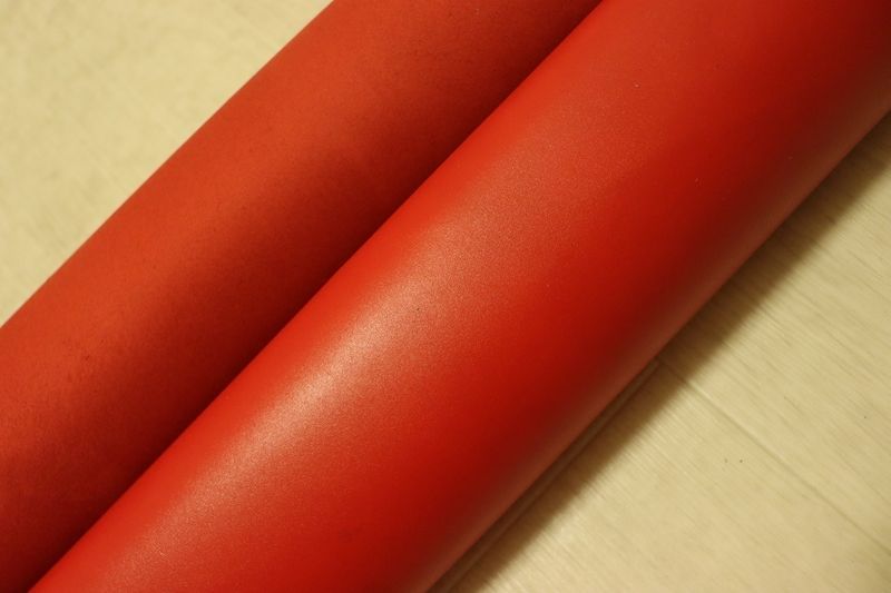 レッド 119ds ヌメ革 バッファロー革 インド レザー スムース加工 はぎれ 一枚革 レザークラフト 革 皮 本革 diy 生地 材料