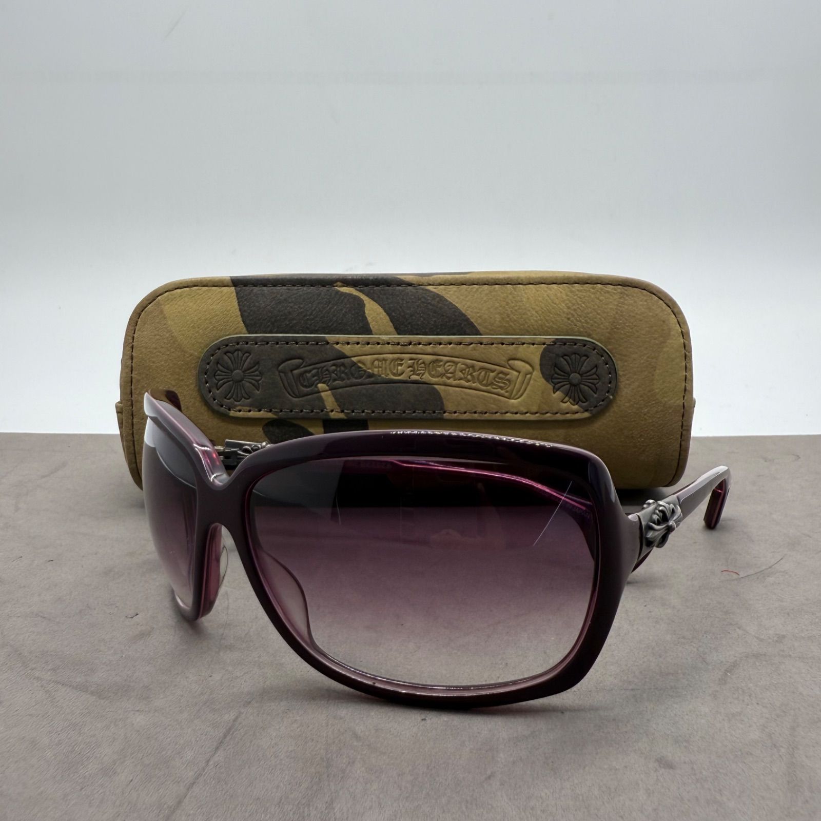 【美品】クロムハーツ フローラルクロス サングラス WARM LUNCH CHROME HEARTS WARM LUNCH floral cross purple sunglasses