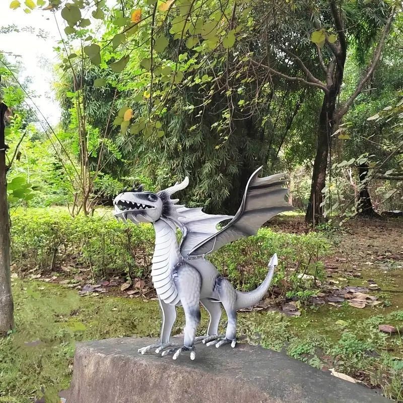 置物 オブジェ ドラゴン ガーデンオーナメント ユニーク 屋外 屋内 庭 インテリア 装飾 ガーデニング雑貨 ブラック ホワイト レッド