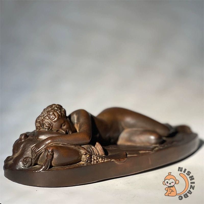 彫刻 眠るバッカス リビング玄関机デッサン美術教具 装飾品現代工芸品 美術品置物