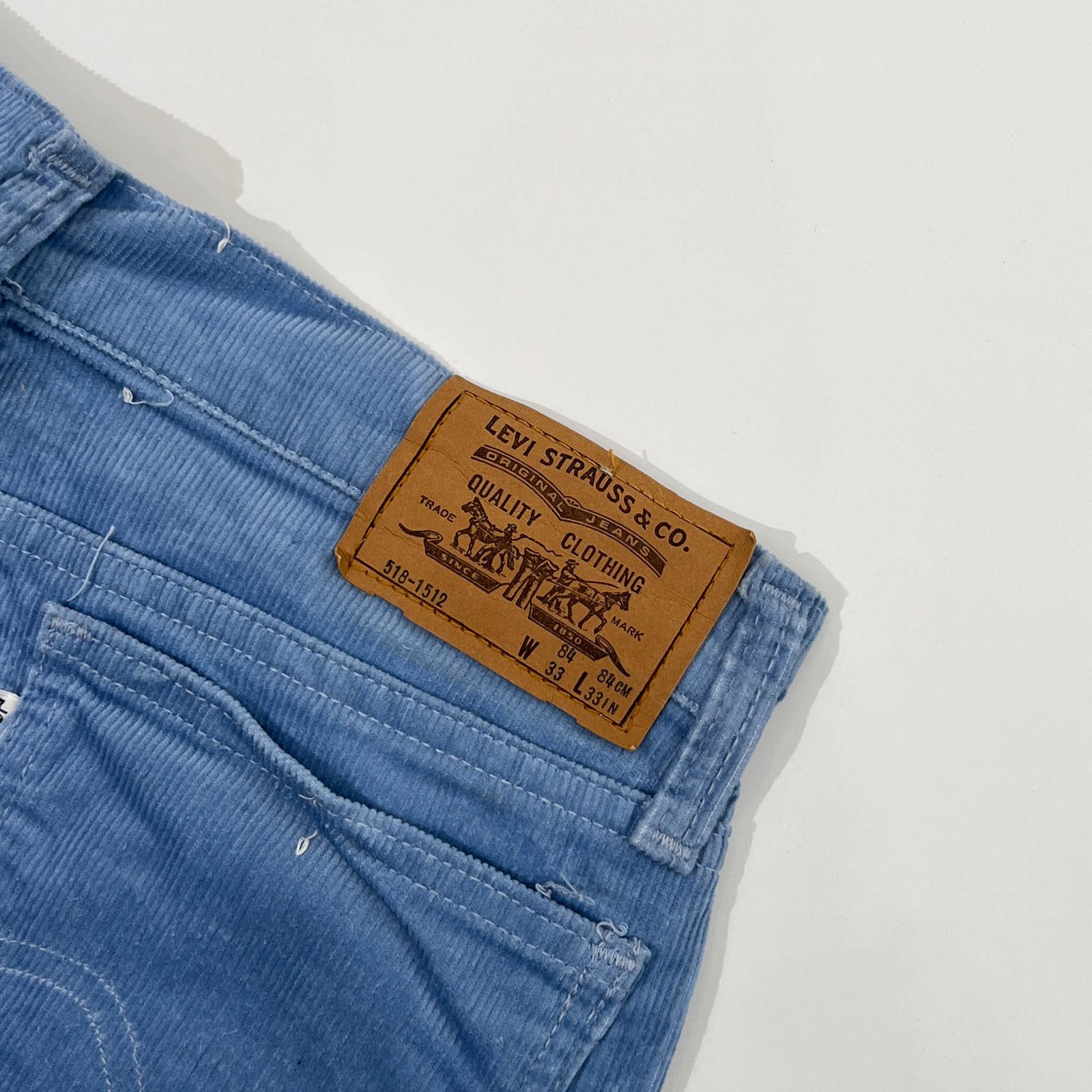 90s Levi's リーバイス 518-1512 コーデュロイパンツ W33/水色ブルー系