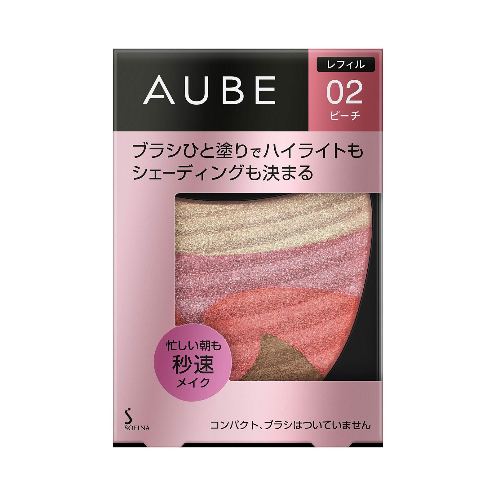【人気商品】ブラシひと塗りチーク 02 レフィル オーブ ピーチ 5.7g