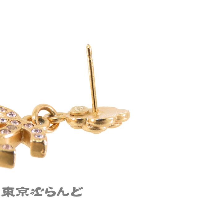 シャネル □CHANEL□ カメリア ピアス メタル ゴールド