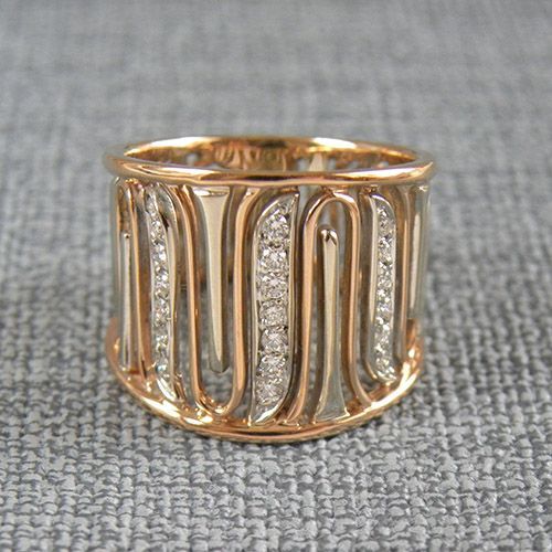 ◇ワイド幅広♥ K18WGダイヤモンドリング◇ 中古】 ランバン LANVIN