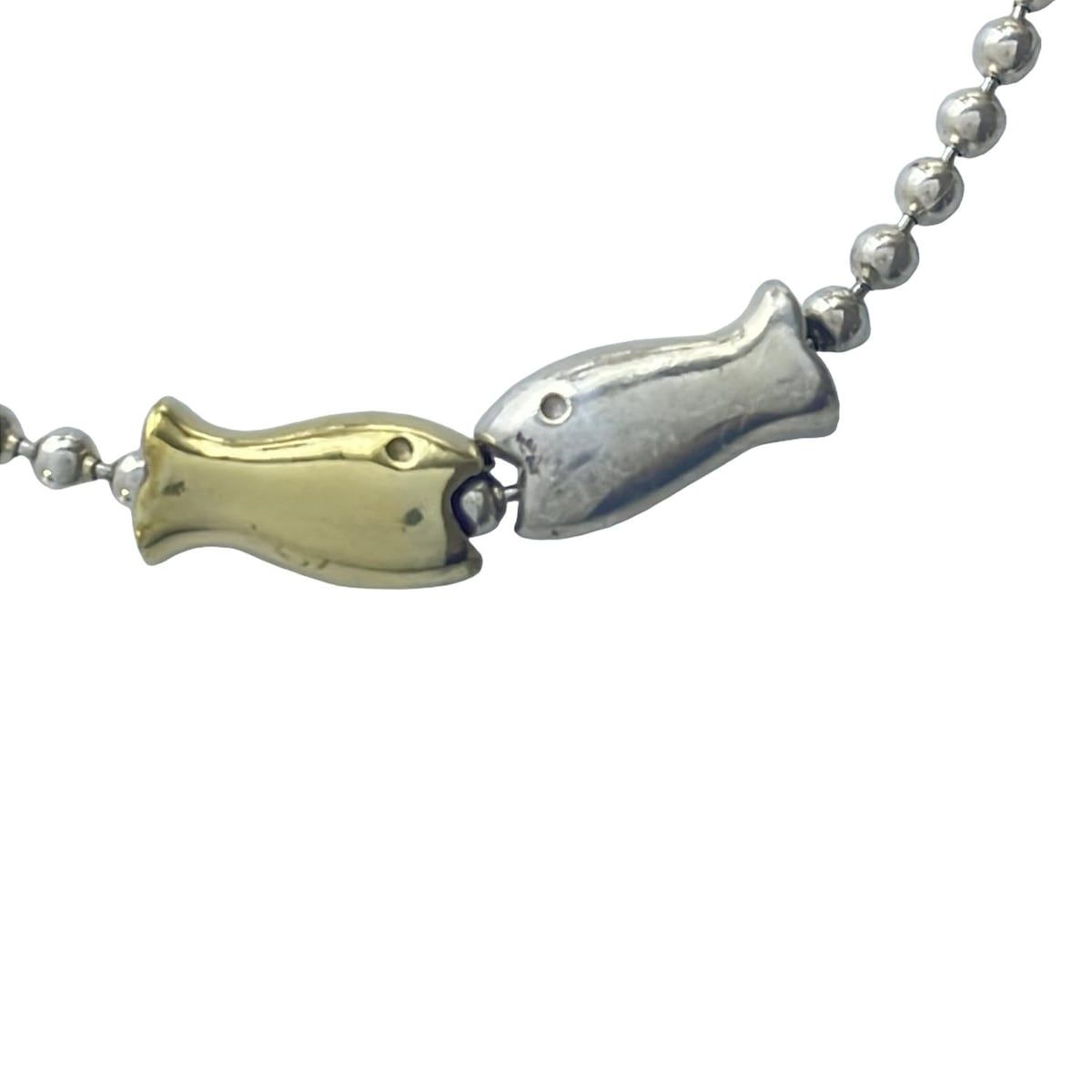 Clioblue クリオブルー ブレスレット - シルバー×ゴールド サカナ ボールチェーン