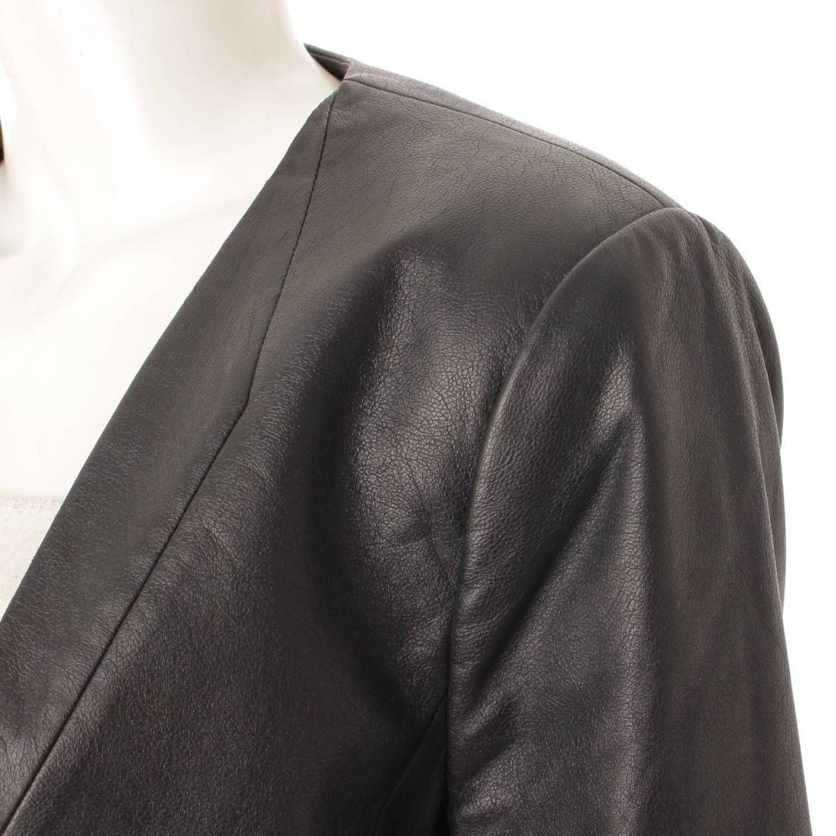 【ビーシービージーマックスアズリア】BCBG MAXAZRIA　ショート丈 レザージャケット ブラック 【中古】【鑑定済・正規品保証】110784