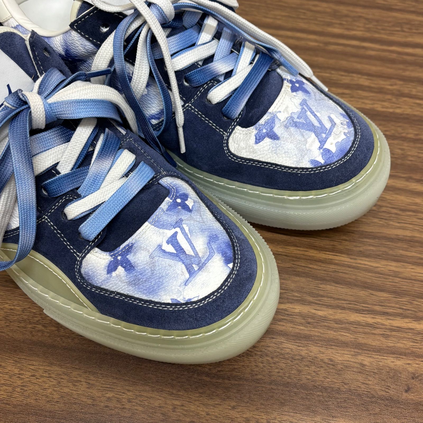 ◎美品 LOUIS VUITTON ルイヴィトン LV オリライン スニーカー 白系 青