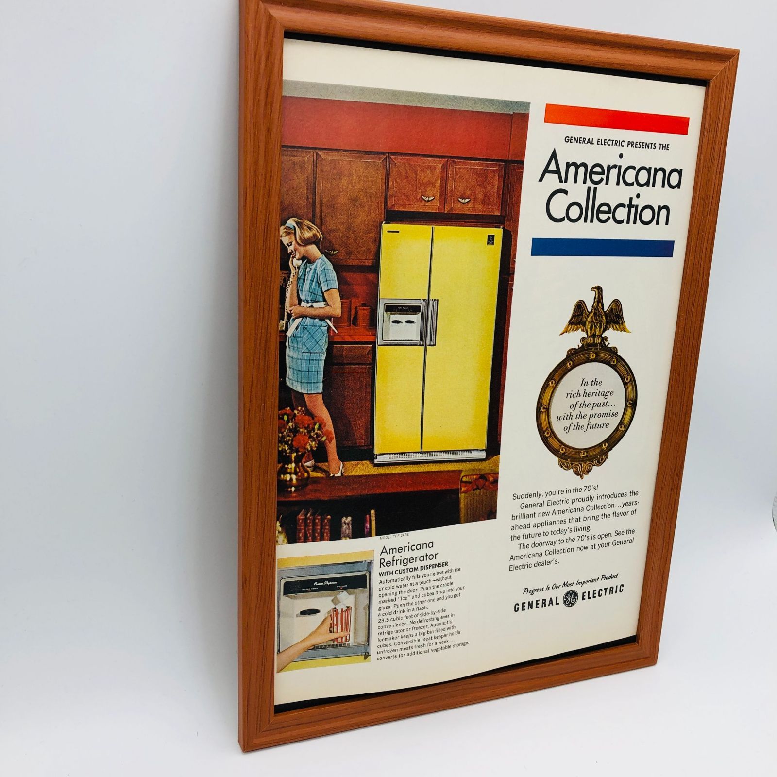 アメリカ1970年代　ポスター額装付き ビンテージ 広告 ポスター 『 ゼネラルエレクトリック (General