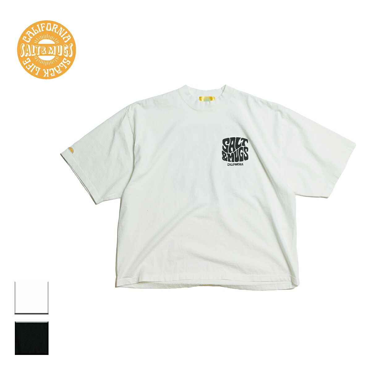 【新品】 SALTu0026MUGS ソルトアンドマグス Psyche Logo Loose Big Tee メンズ/レディース ホワイト/ブラック M-XL SMSST039