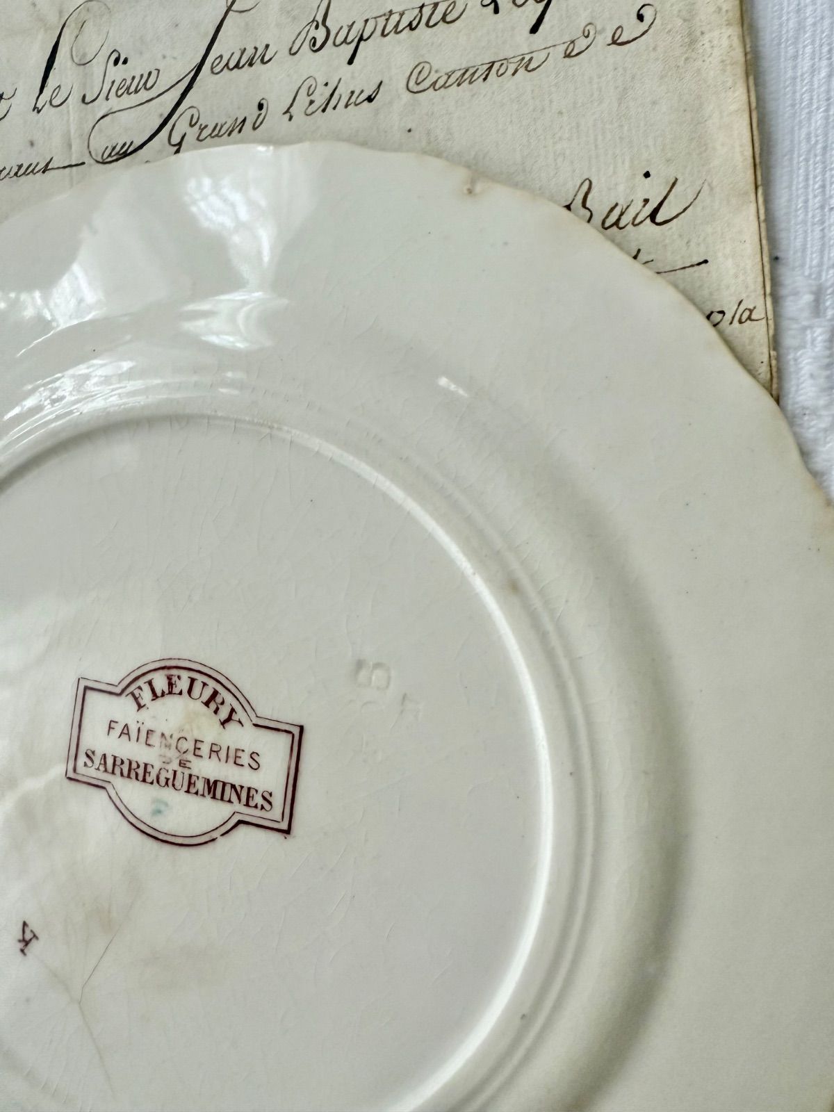 Sarreguemines fleury サルグミンヌ フルーリー デザートプレート フランスアンティーク IMPECCABLEHEALTHCARESERVICES_COM