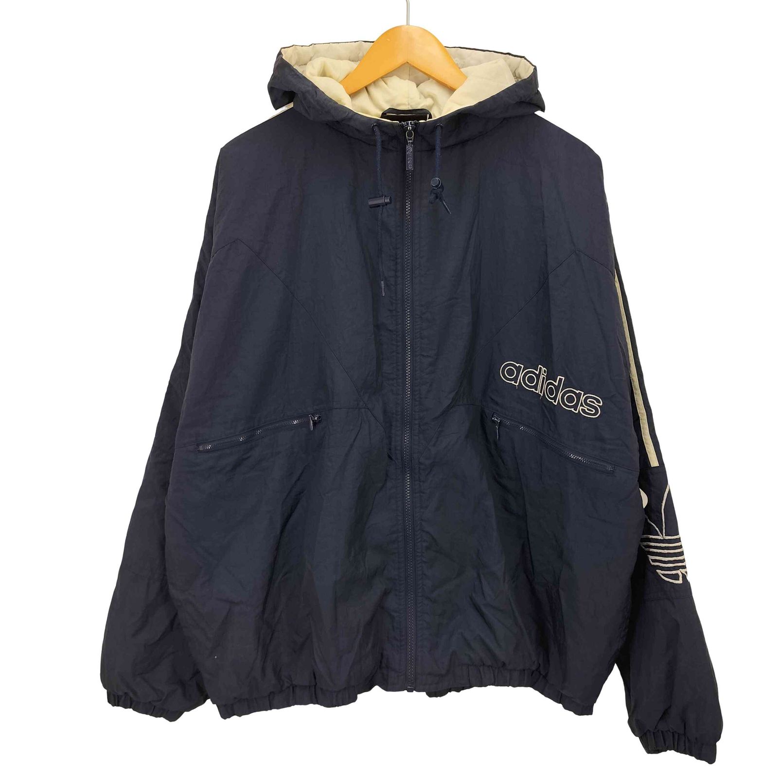 アディダス adidas 80-90s万国期タグ 裏地キルティングジップアップナイロンジャケット メンズ JPN：XL 