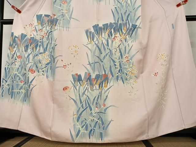 平和屋着物○本加賀友禅作家 押田正義 訪問着 草花文 暈し染め 正絹