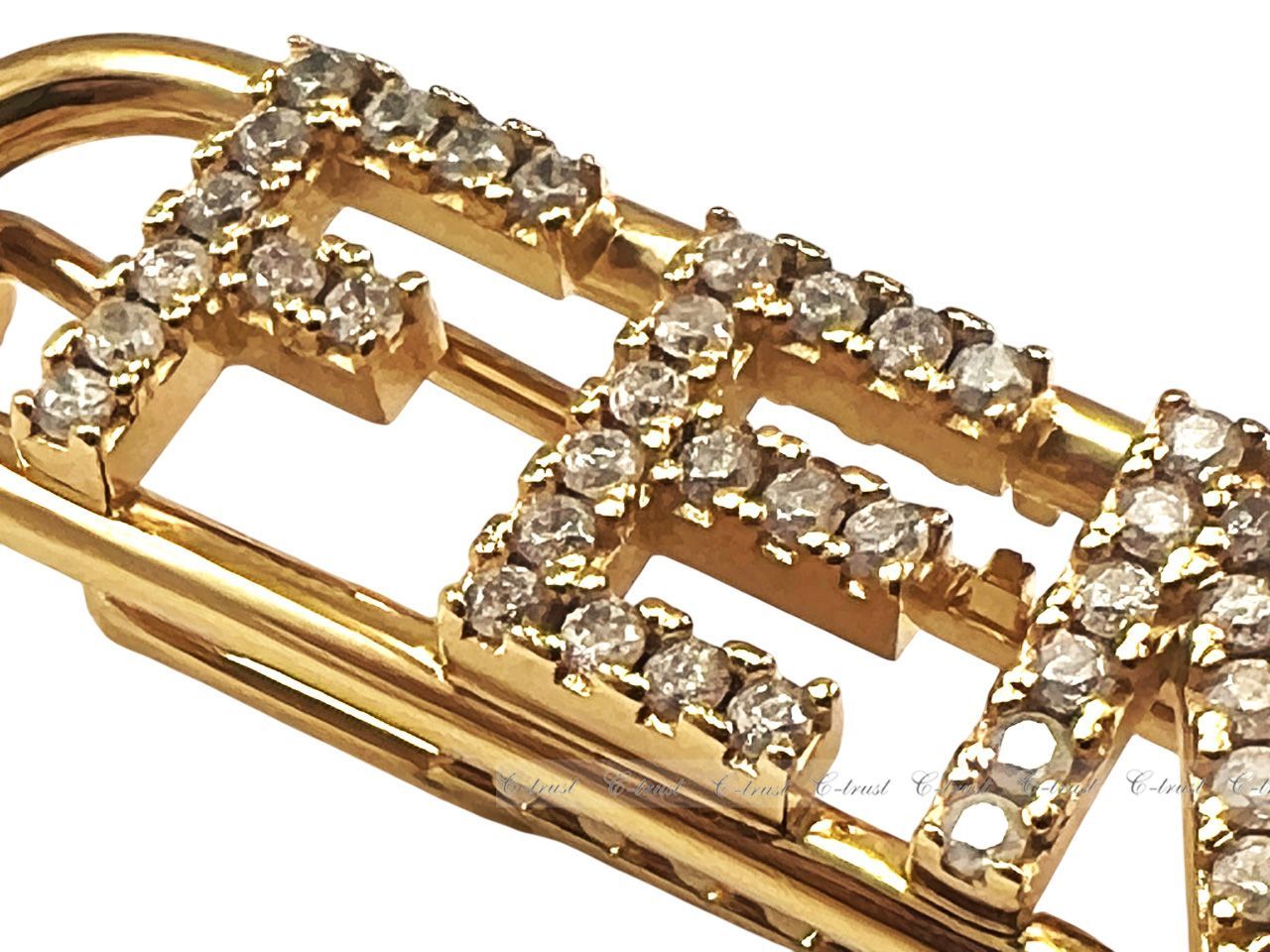 FENDI フェンディ ヘアピン ヘアクリップ クリスタル Fendigraphy Hair