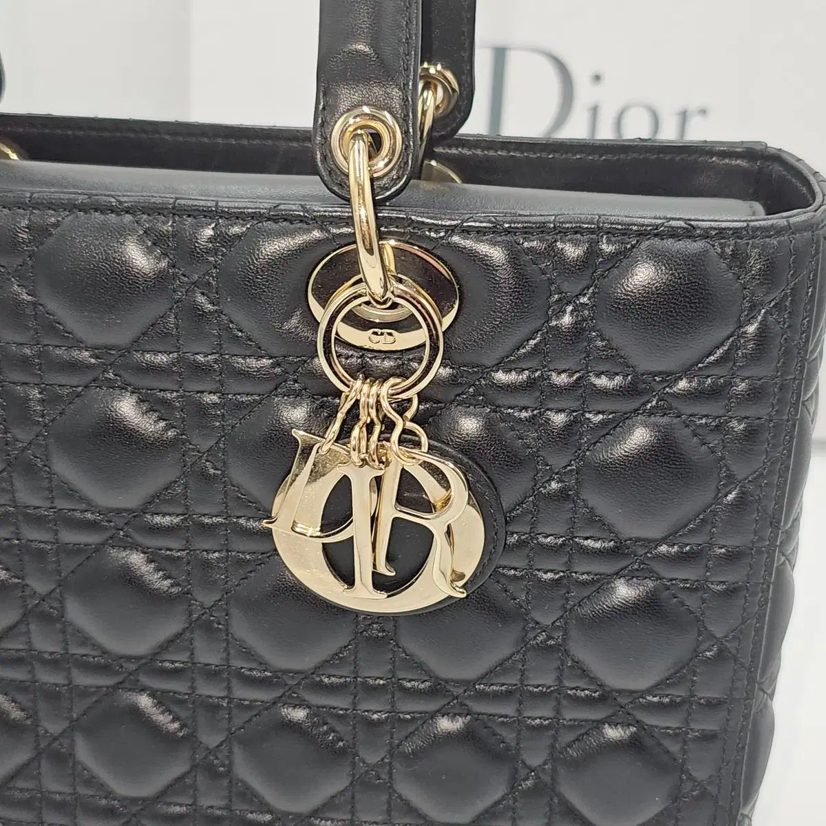 Dior(ディオール) レディ バッグ ブラック ラージ ほぼ新品 - メルカリ