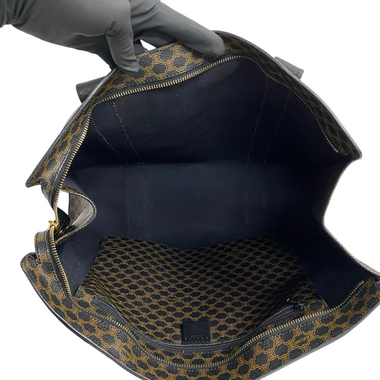 極 美品 CELINE セリーヌ マカダム ブラゾン 柄 トリオンフ ロゴ