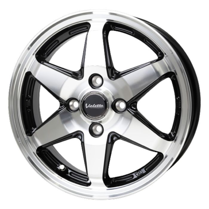 ホイール4本セット Valette ANKRAY ブラックポリッシュ 12インチ 4B 43 4H-100