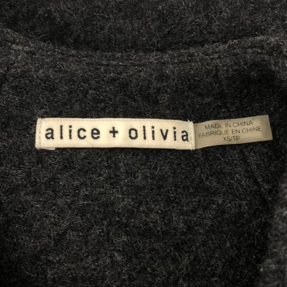 Alice + Olivia ウールコート　xs アリスオリビア ウール ノーカラーコート XS グレー alice+