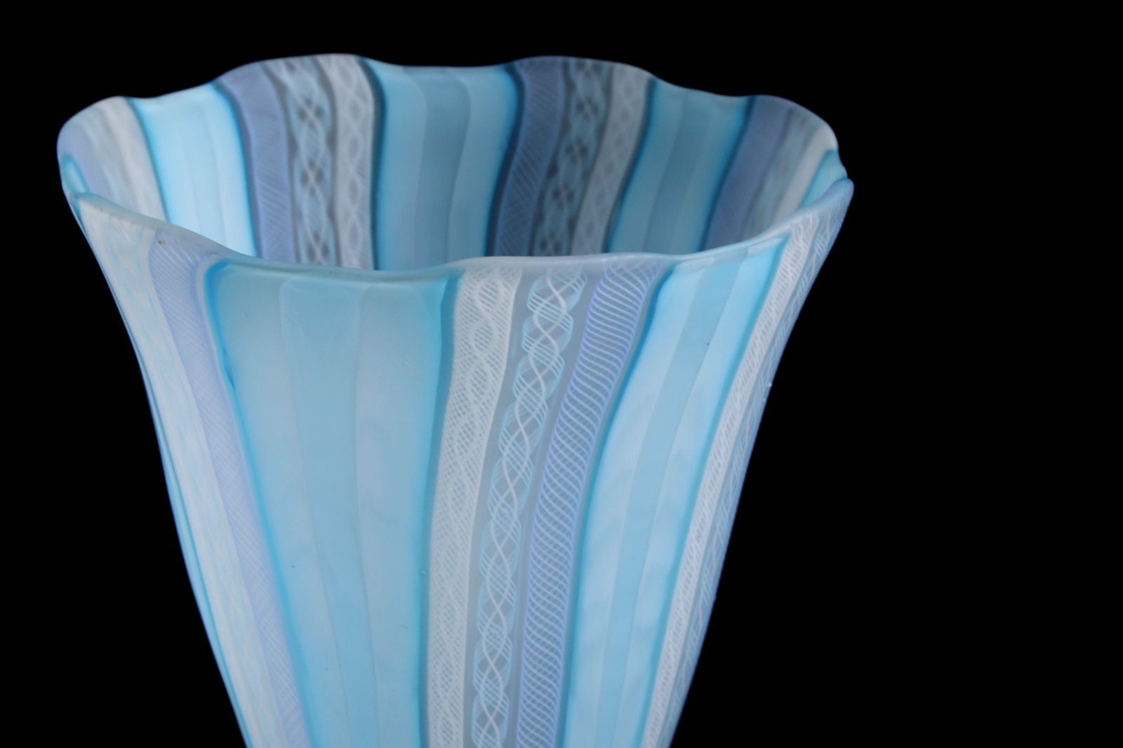 古美術品 藤田喬平作 手吹ガラス 「ヴェニススタンド」 44cm 共箱