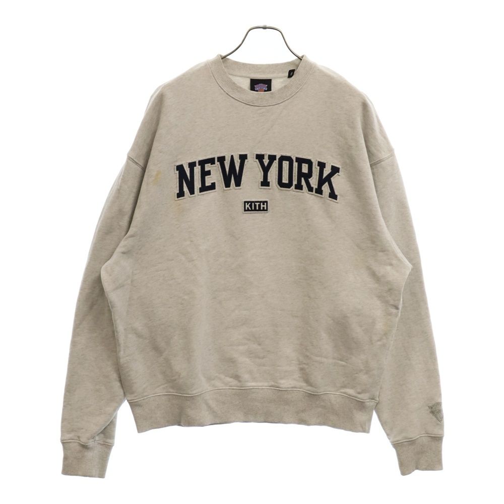 KITH (キス) 23AW New York Knicks Retro NY Nelson Crewneck ロゴ刺繍デザインクルーネックスウェットトレーナー  グレー - メルカリ