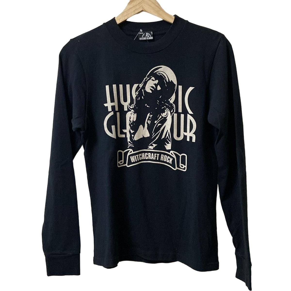 HYSTERIC GLAMOUR ヒステリックグラマー 長袖カットソー サイズF レディース - 黒×アイボリー クルーネック