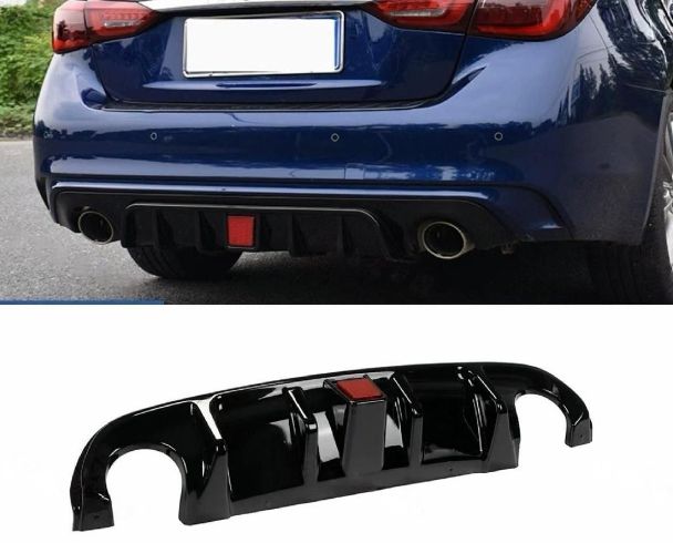 インフィニティ Q50L 2014-2017対応 LEDリフレクター付き リアディフューザー 改装用