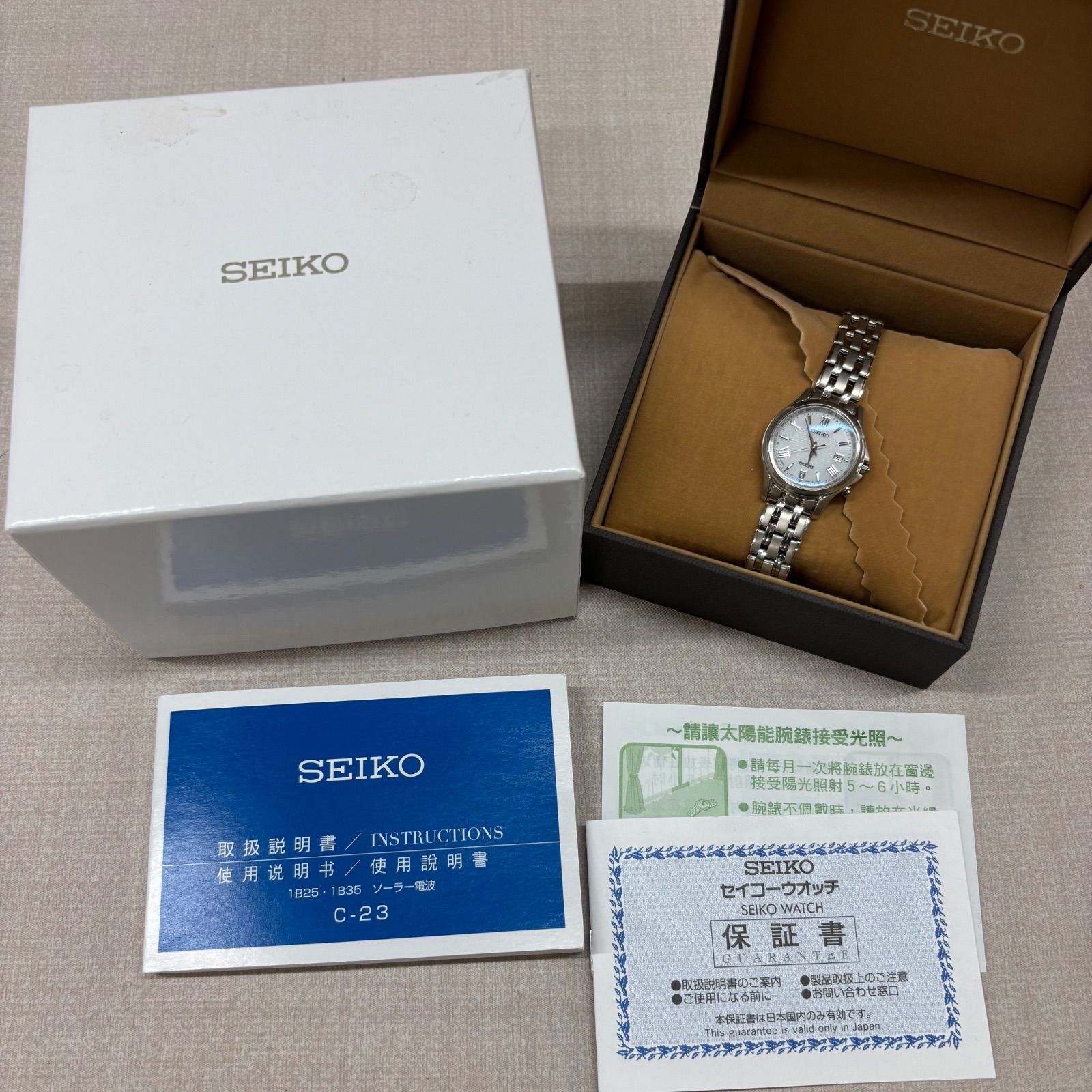 ◎ SEIKO SWCW161 ドルチェ-エクセリーヌ ソーラー電波 チタン セイコー 1B35-0AE0
