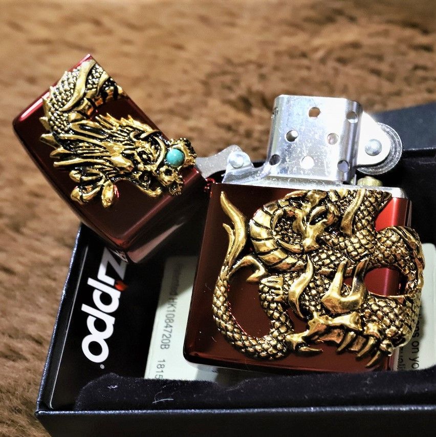 限定ZIPPO ジッポ 100個限定 ドラゴンメタル レッド 龍 竜 赤 限定