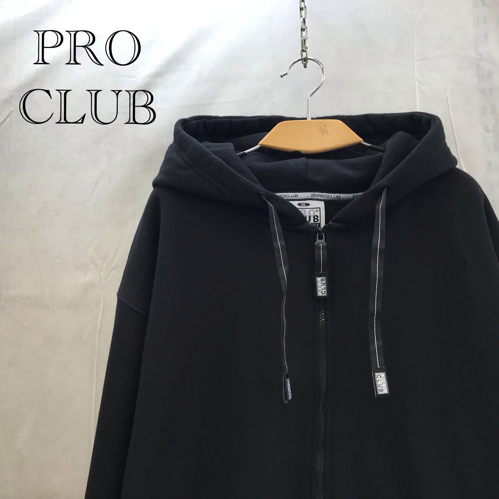 PRO CLUB スウェット パーカー 黒 XL プルオーバー 裏起毛 PRO CLUB プロクラブ パーカー クルーネック ヘビーウェイト