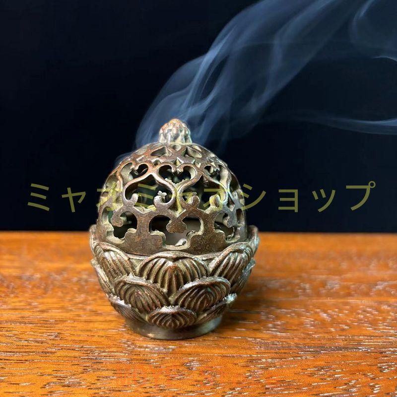 銅 細工 蓮花香炉 茶道具 香道具 装飾品 工芸品 置物 - メルカリ