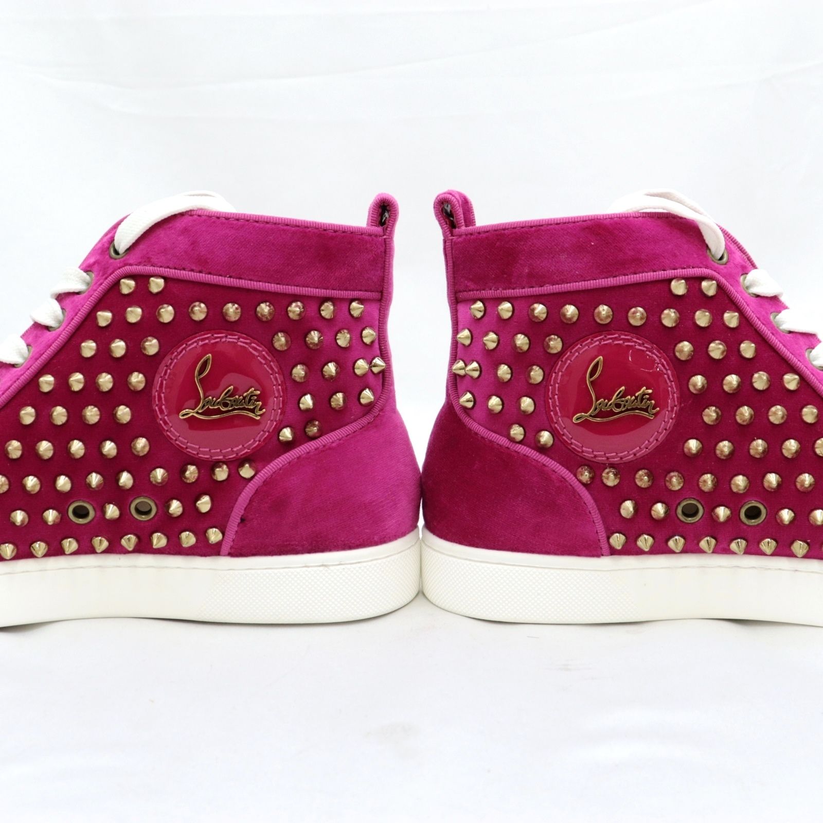 未使用 クリスチャンルブタン スパイクスタッズ ベロアスニーカー  