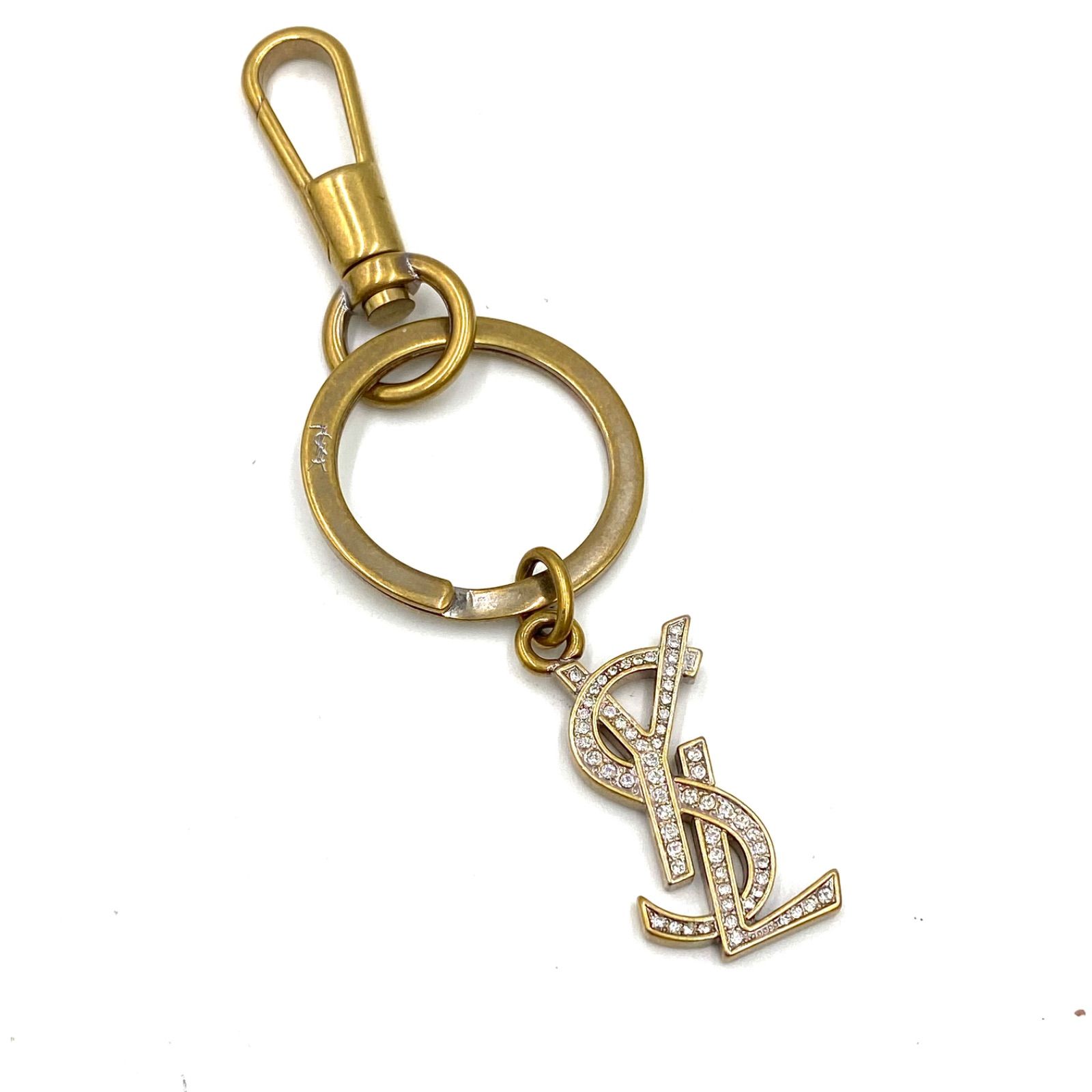 イヴサンローラン カサンドラ ロゴ ピルケース キーホルダー ゴールド