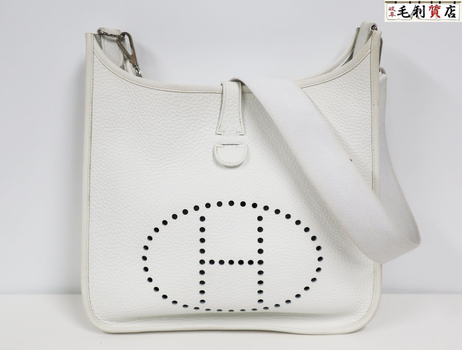 HERMES エルメス エヴリン 1 GM エブリン トリヨンクレマンス ホワイト □H刻印 2004年製  ショルダーバッグ HERMES エルメス エヴリン 1 GM エブリン トリヨンクレマンス ホワイト