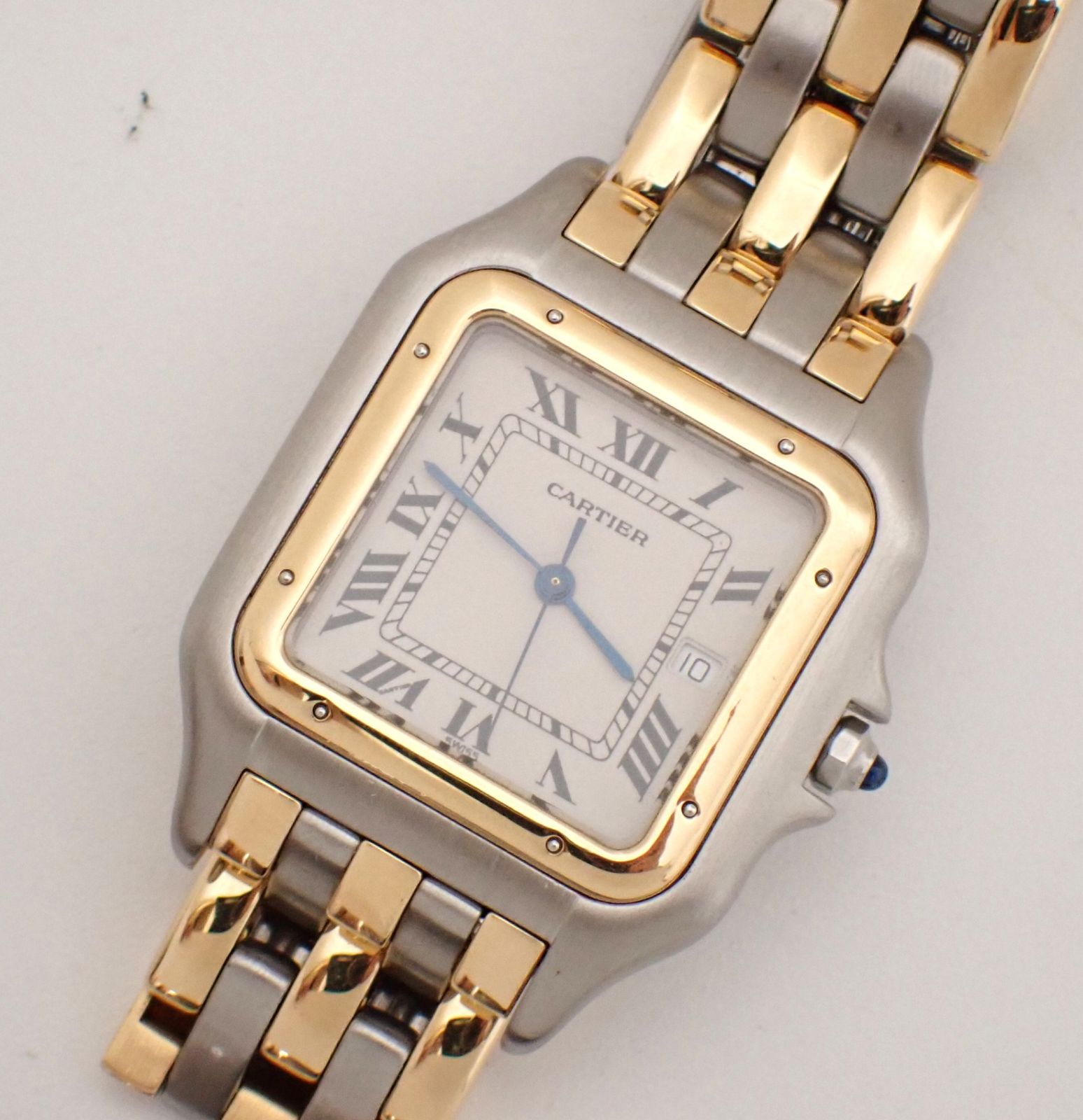 美品 Cartier(カルティエ) パンテールLM 3ロウ 83083444 YG/SS QZ 