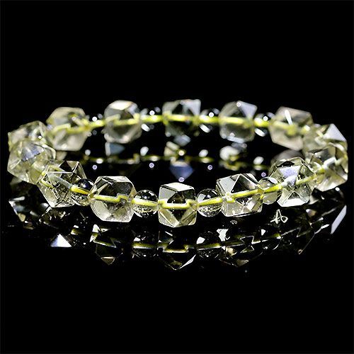 〔K1849-17〕高品質 約9mm リビアングラス 隕石 ブレスレット Libyan desert glass クリストバライト