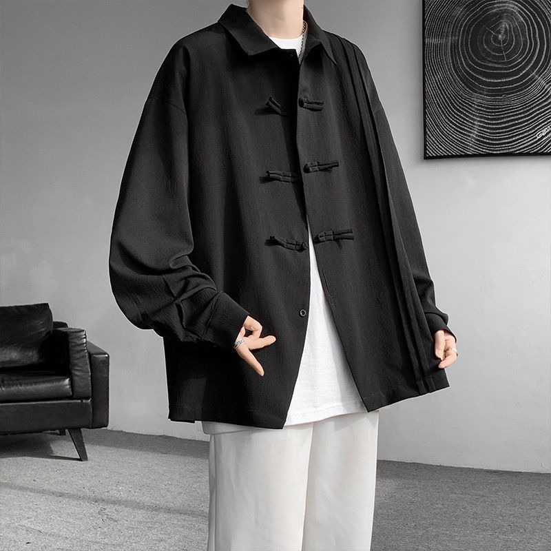 カジュアルシャツ メンズ シャツ トップス チャイナシャツ 長袖シャツ ワイシャツ おしゃれ カジュアル 秋物 春服 大人 普段着 演出服 演奏会 舞台着 太極拳服 唐装 春秋 漢服 中華服 中華風 