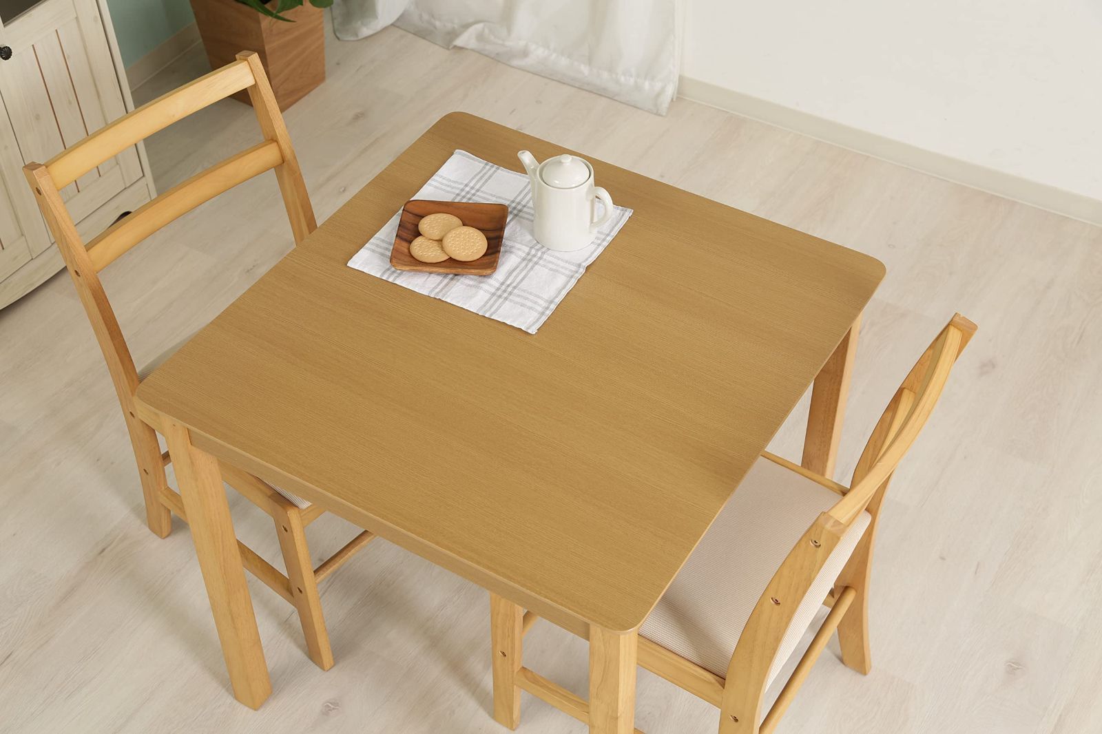 数量 幅75×奥行75×高さ71㎝ ナチュラル 食卓 2人用 テーブル 木目調 ダイニングテーブル 脚部のみ天然木 組み立て 不二貿易 モルト 93003