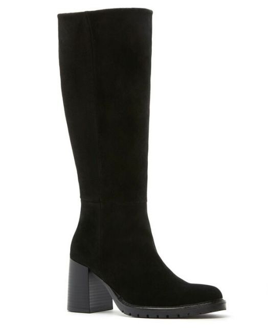 送料無料 ラカナディアン レディース ブーツ レインブーツ シューズ Women s Lanna Waterproof Stacked Heel Boots Black Suede