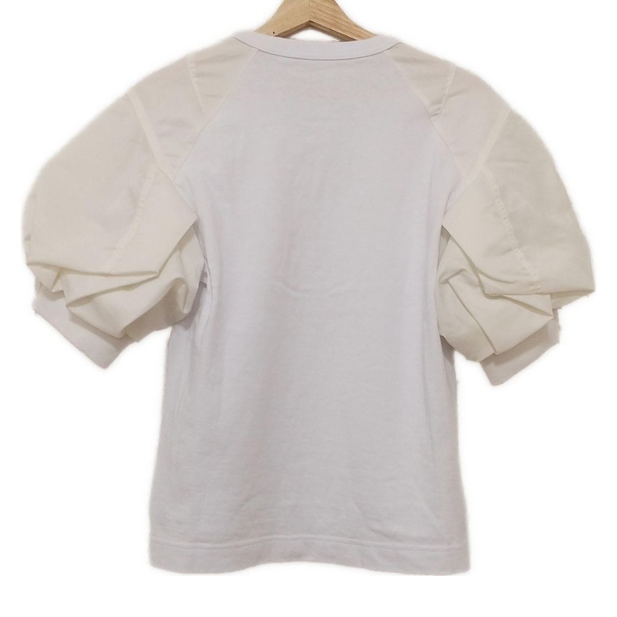 本当にお買い得です！ Sacai サカイ 半袖Tシャツ サイズ1 S レディース ナイロンツイル×コットンジャージーTシャツ SCW-239 白×アイボリー 貢献