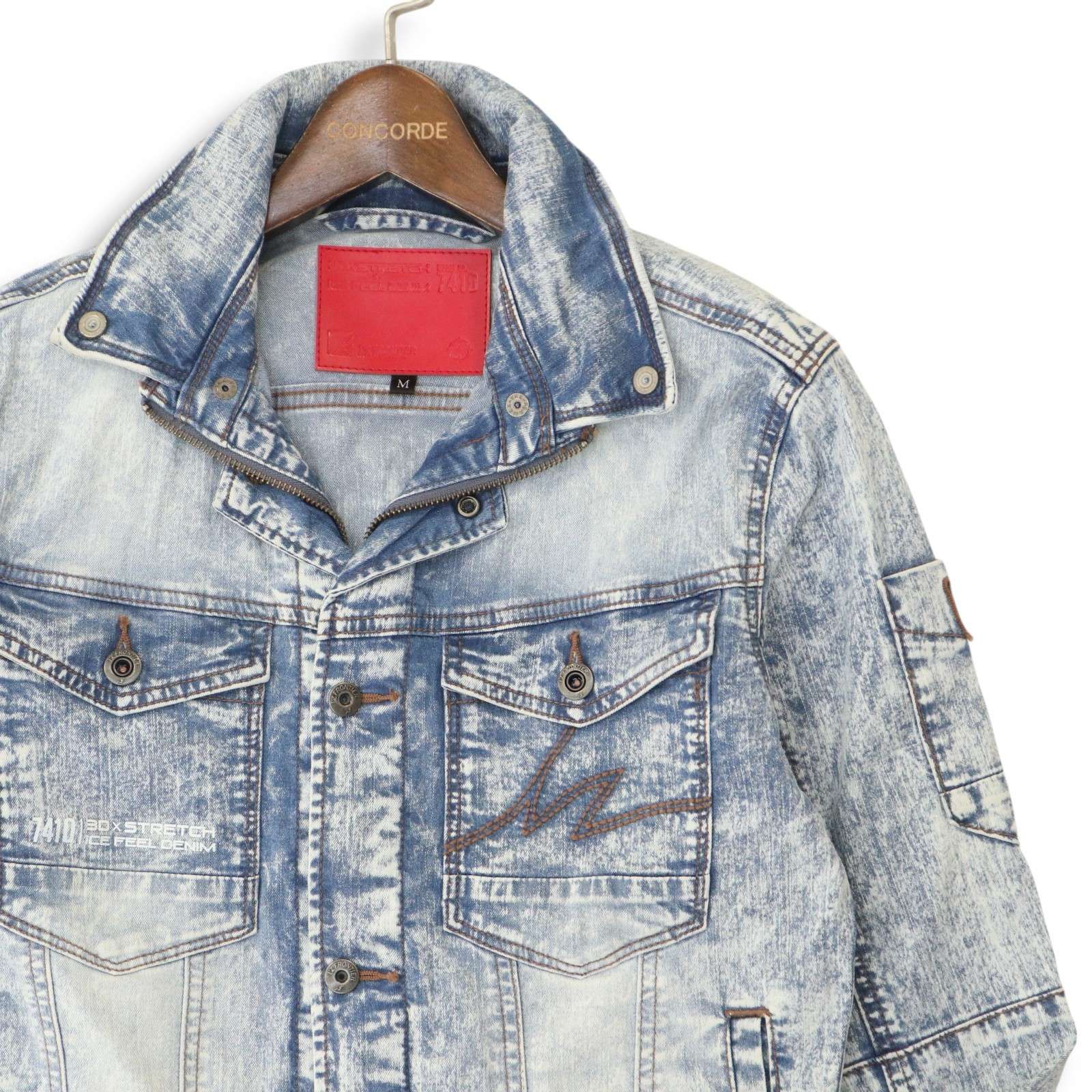 デニムジャケット　ブリーチ加工 ブリーチ加工 デニムジャケット レディースS Gジャン ジャケット