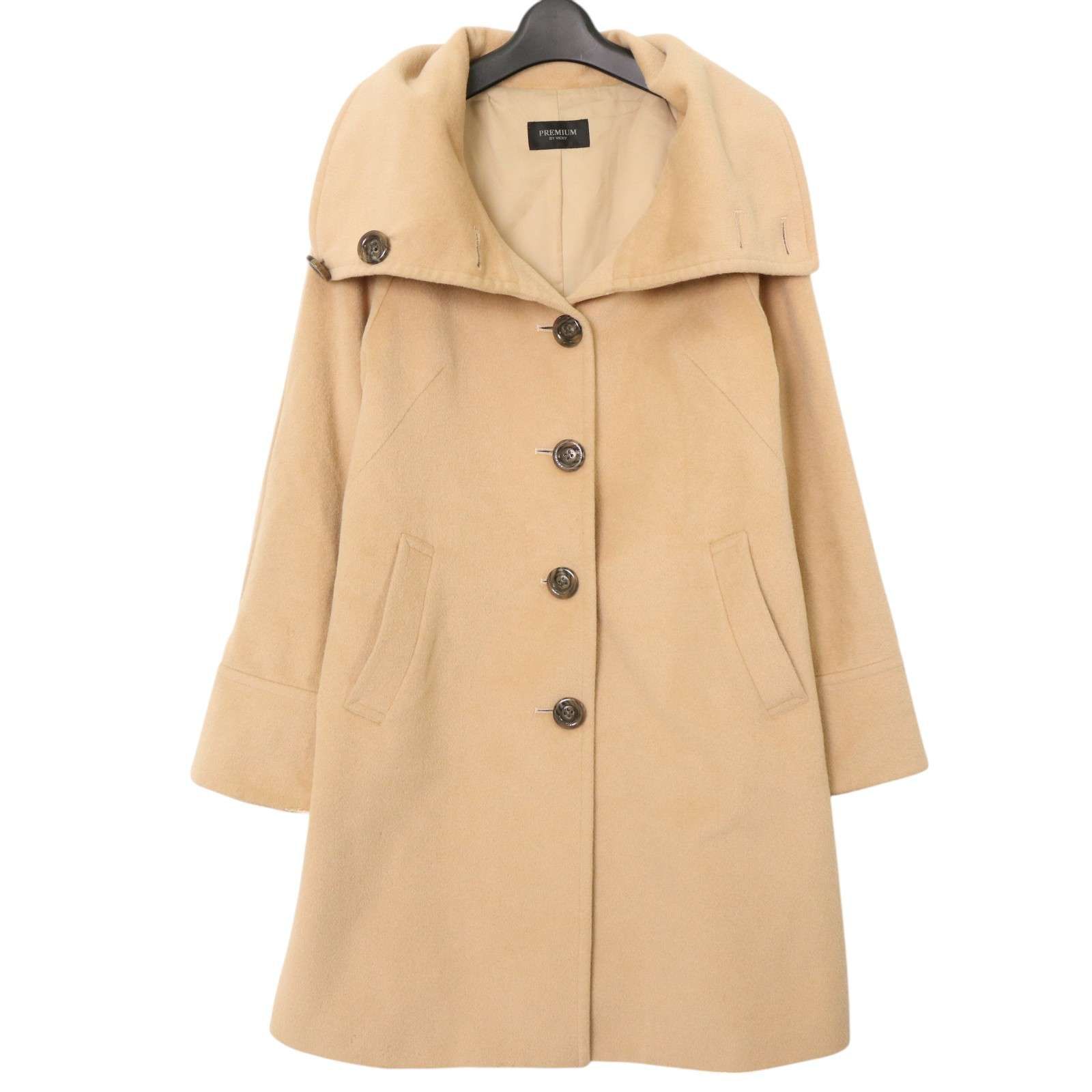 ANAYI アナイ　ビッグカラー　アンゴラ　ウールコート　美品 VICKY ビッキー 秋冬☆ アンゴラ ウール ビッグカラー コート Sz