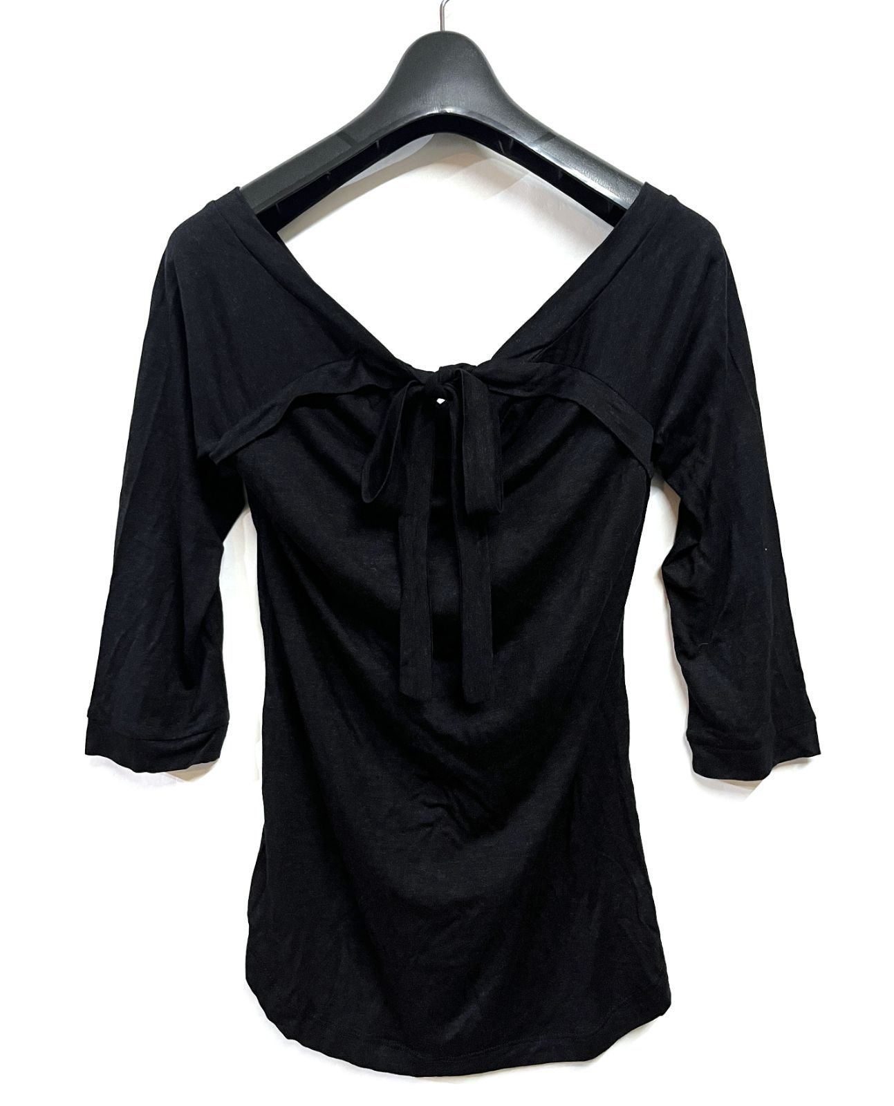 VERONIQUE BRANQUINHO｜ヴェロニクブランキーノ リボンデザイン シルク 7分袖 カットソー KWY