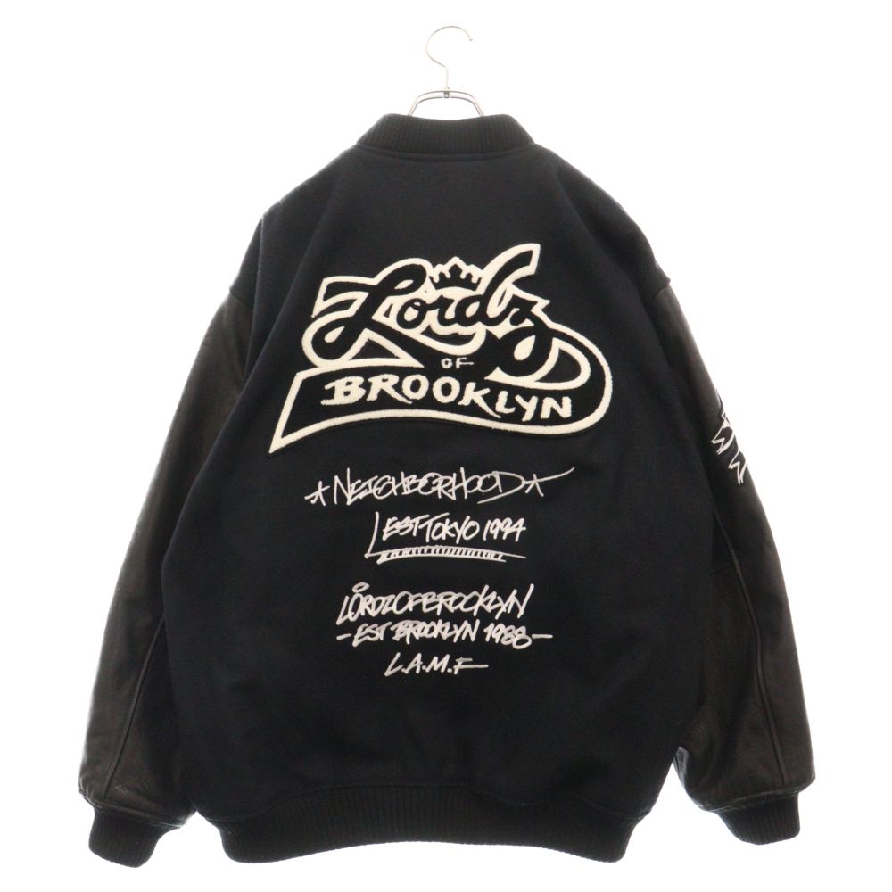 NEIGHBORHOOD (ネイバーフッド) 23AW LORDZ OF BROOKLYN STADIUM JACKET ロータスオブブルックリン スタジアムジャケット ブラック 232SZNH-JKM01S