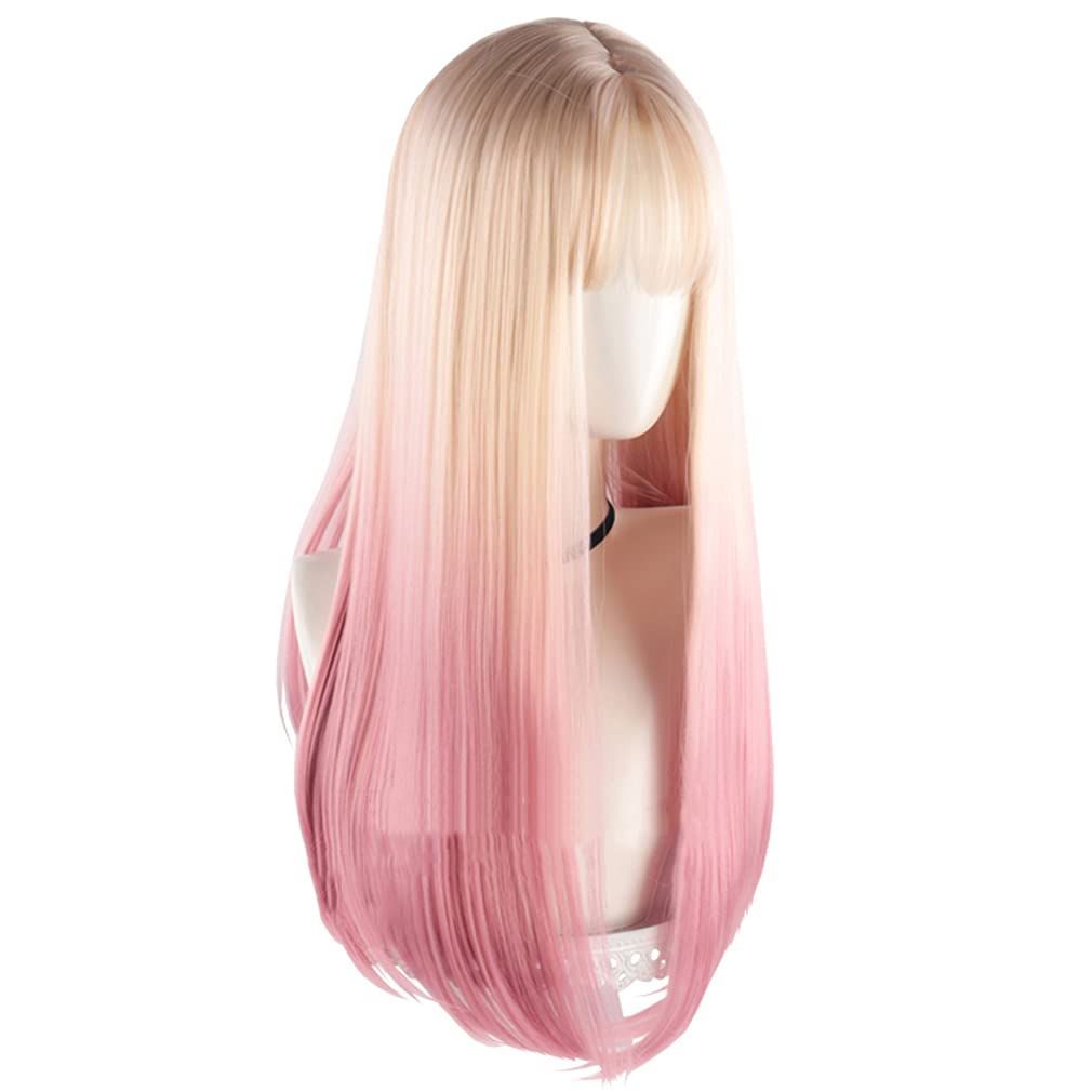 【人気商品】かつら ウィッグ wig ウィッグ 日常 小顔 お姫 ゆめかわいい 森ガール ロング コスプレ 60cm 耐熱 グラデーション ピンク 金髪 ロリータ GAL系 原宿風 LAOBAO