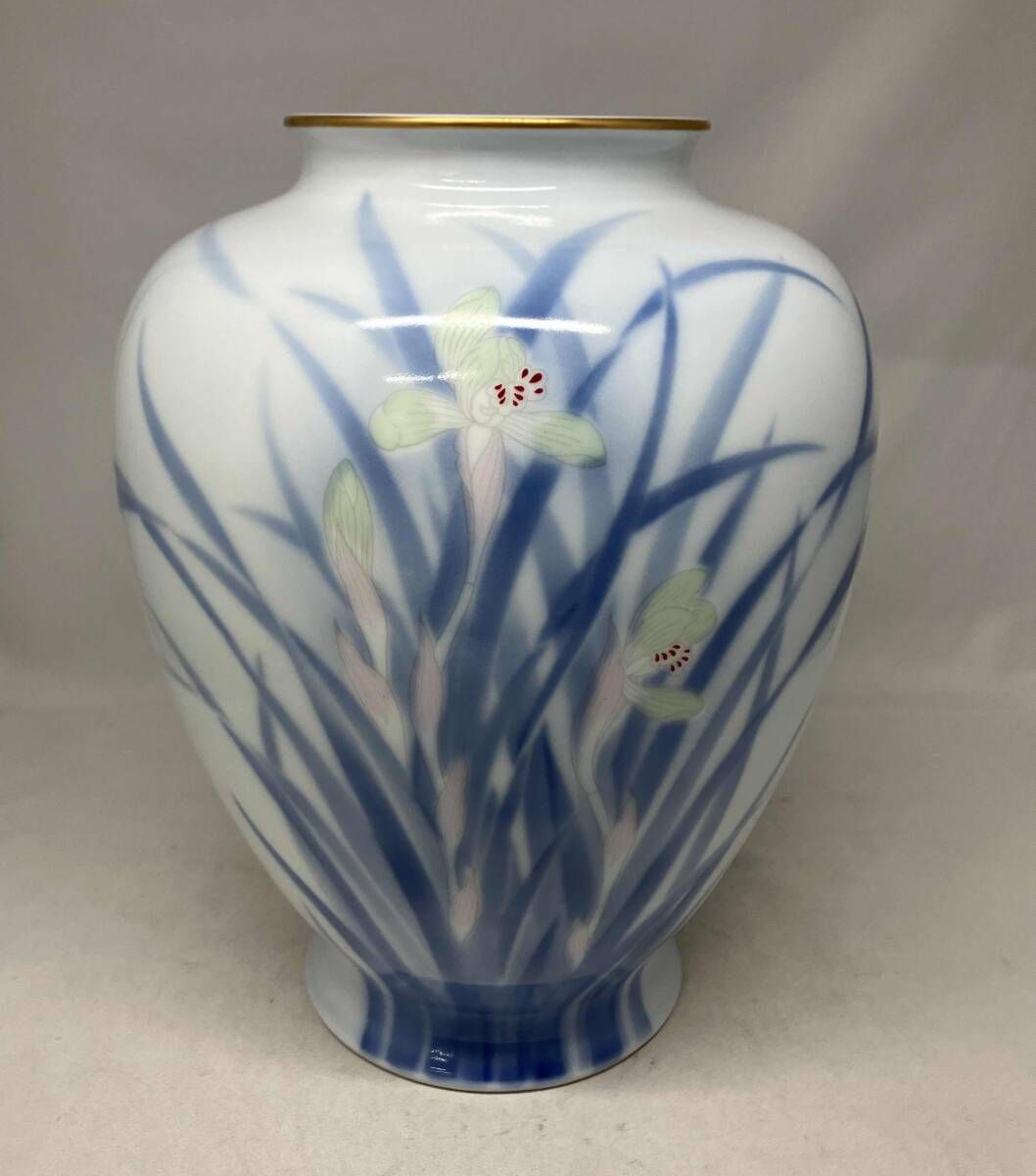 【未使用品】宮内庁御用達 有田焼 深川製磁 官窯染付 花瓶 壺 共箱付 宮内庁御用達 有田焼 深川製磁 官窯染付 花瓶 壺 共 宮内庁御用達 有田焼